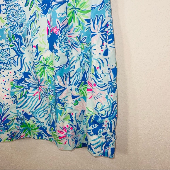 Lilly Pulitzer Fiesta Stretch Dress Coastal Blue Lion turquoise white pink - Picture 15 of 15